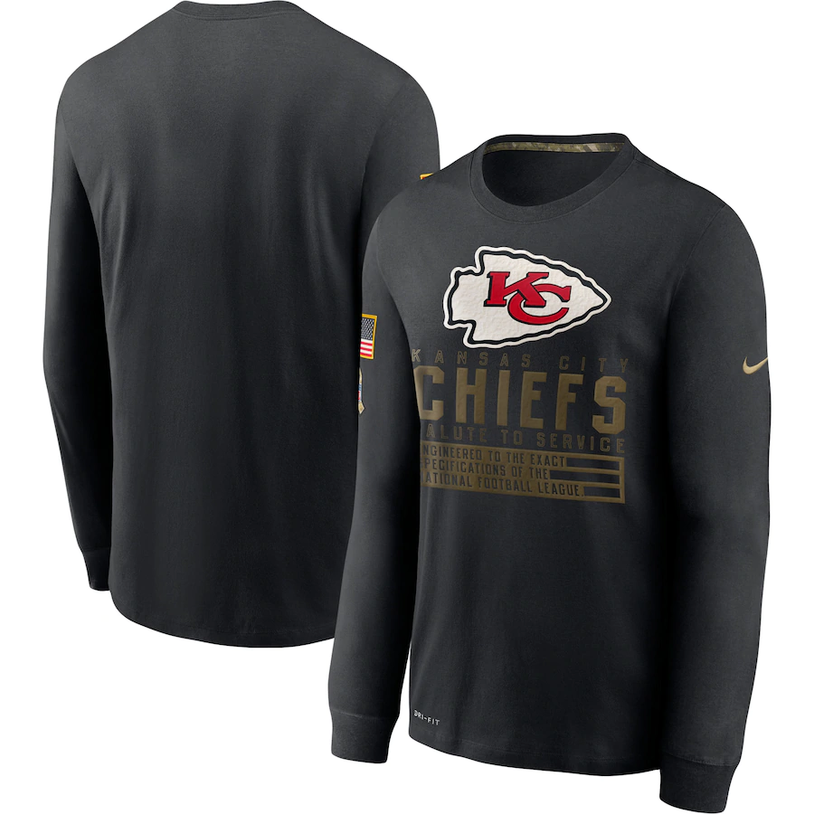 Men NFL Kansas City Chiefs T Shirt Nike Olive Salute To Service Green->nfl t-shirts->Sports Accessory